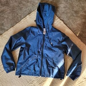 VINTAGE Calvin Klein Unisex Windbreaker size Medium Iridescent Blue